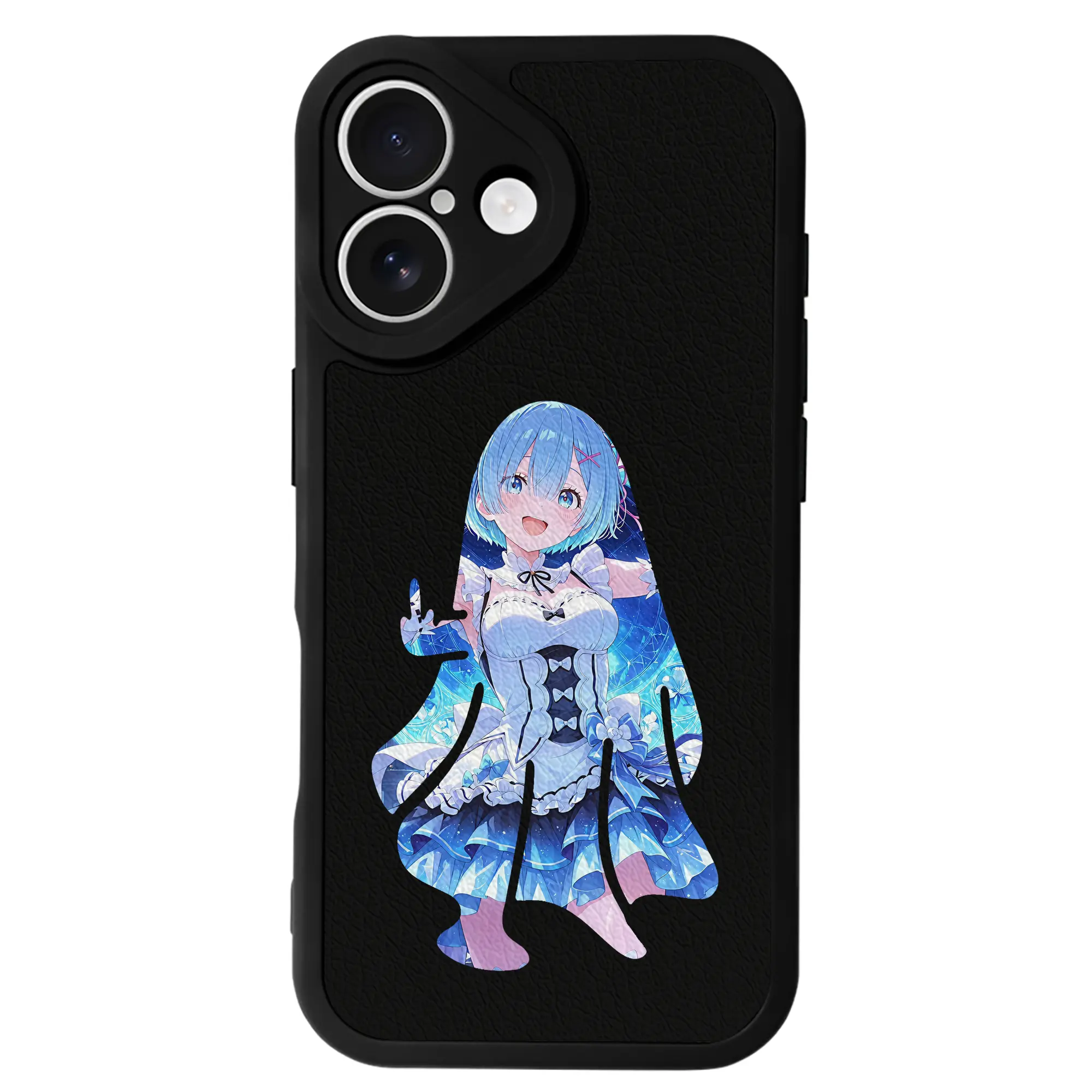 リゼロ グッズ レム - IPhone 16シリーズ対応 ・ シリコンスマホケース ・ レザー調 ・ 高精度フィット ・ 耐衝撃 ・ ワイヤレス充電対応 ・ 精密カット